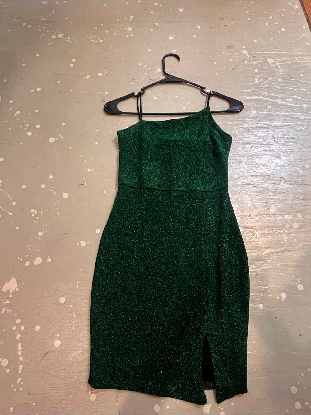 Lulu's Emerald Green Sparkle Mini Dress
